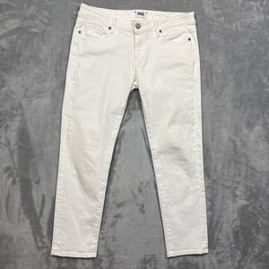 Paige Women’s 27 Jimmy Jimmy Crop White Jeans Stretch Cotton USA
